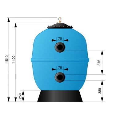 Фильтр для бассейна AquaViva M1250 (56 м3/ч, D1250)