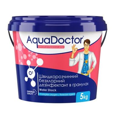 , AquaDoctor, Для дезинфекции, Гранулы, Активный кислород, 5 кг, Ведро, Для бассейнов, 24 месяца, Китай