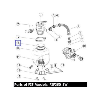 Резиновая прокладка под 6-позиционный кран фильтров Emaux V350 - V700 (02011134)
