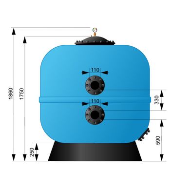 Фильтр для бассейна AquaViva M1600 (100 м3/ч, D1600)