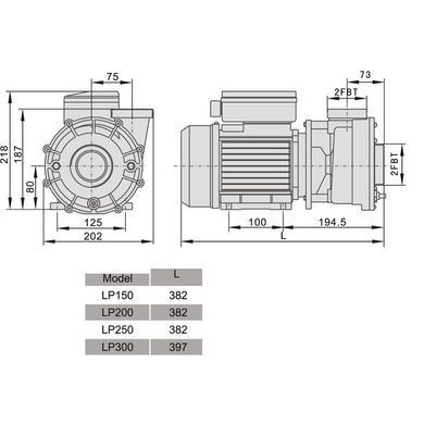 Насос для бассейна AquaViva LX LP200M/OS200M 27 м3/ч (2HP, 220В)