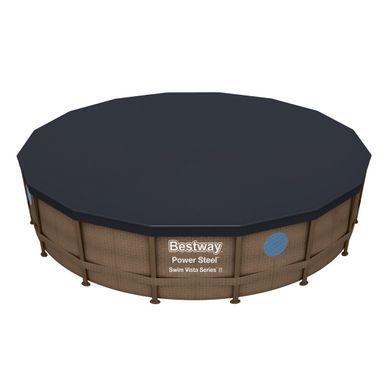 Каркасний басейн Bestway Дерево 56725 (488х122 см) з картриджним фільтром, драбиною та тентом