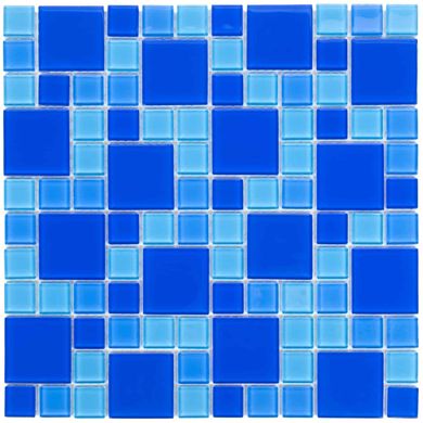 Мозаика стеклянная Aquaviva Cristall Dark Blue (23 мм - 48 мм)