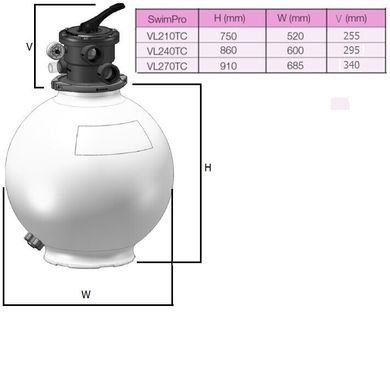 Фильтр для бассейна Hayward SwimPro VL210T (10 м3/ч, D520)