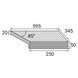 Угловой элемент бортовой плитки Aquaviva Ardesia Loft, Г-образный, 595x345x50(20) правая/45°