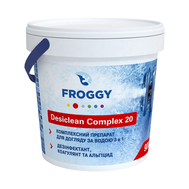 Таблетки для бассейна хлор 3 в 1 (хлор, альгицид, флокулянт) FROGGY Desiclean Complex 20 в таблетках по 20 г 0,9 кг