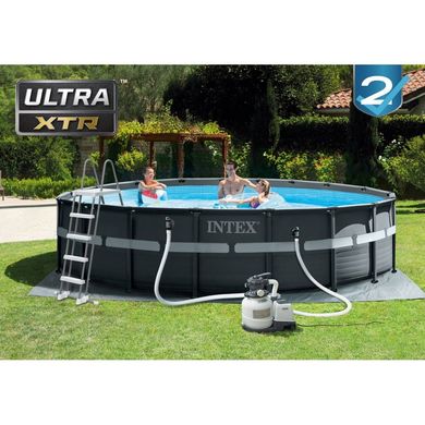 Каркасний басейн Intex 26330 ULTRA XTR (549х132 см) з пісочним фільтром, драбиною та тентом
