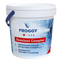 Таблетки для бассейна хлор 3 в 1 по 200 г Froggy "Desiclean Complex 3 в 1" 1 кг (хлор, альгицид, флокулянт)