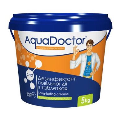 Таблетки для бассейна длительный хлор AquaDoctor C-90T 5 кг